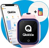 Qlokkie Kiddo GO - Montre GPS Enfant 4G - Tracker GPS - Appel vidéo - Définir la zone de sécurité - Fonctions d'alarme SOS - Smartwatch Kids - Comprend une carte SIM et une application mobile - Rose