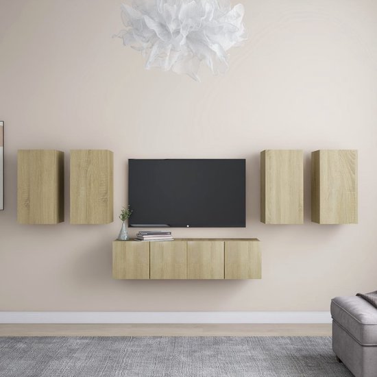 VidaXL 6-delige Tv-meubelset spaanplaat