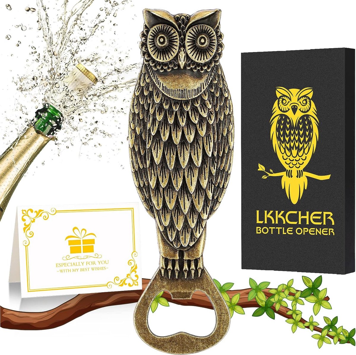 Uil geschenken voor vrouwen mannen, bierfles opener, kerstcadeaus, verjaardagscadeau voor vrouwen, mannen, uil fans, gepersonaliseerde geschenken, originele, adventskalender, vrouwen, mannen