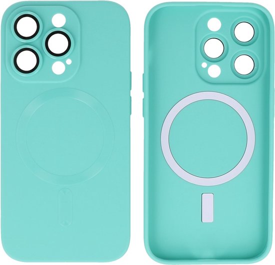 Hoesje Geschikt voor iPhone 13 Pro - Back Cover - MagSafe Hoesje met Camera Beschermer - Turquoise