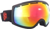 Skibril Mat Zwart met Rood Spiegelglas - Snowboardbril - Categorie 4