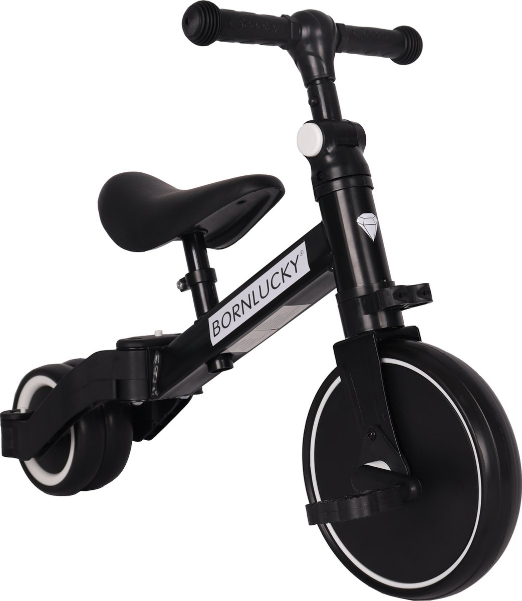 Born Lucky 4 in1 Driewieler / Loopfiets & Balance Bike - Zwart — afbeelding 8