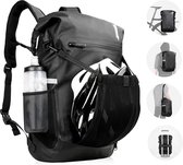 3-in-1 multifunctionele fietstas voor bagagedrager, waterdichte bagagedragertas, fiets, zijtas, 22-25 liter, tas, bagagetas, rugzak, schoudertas, reistas met helmnet en laptopvak