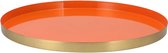 Daan Kromhout - Decoratieve dienblad - Oranje/Goud - 40x40x2,5cm - Groot - Kandelaar Store