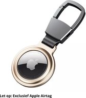 Enjoy Living™ - Trendy Sleutelhanger geschikt voor Apple Air tag - Airtag-sleutelhanger / Airtag hanger / Houder - Met Beschermhoes & Musketonhaak - Goud