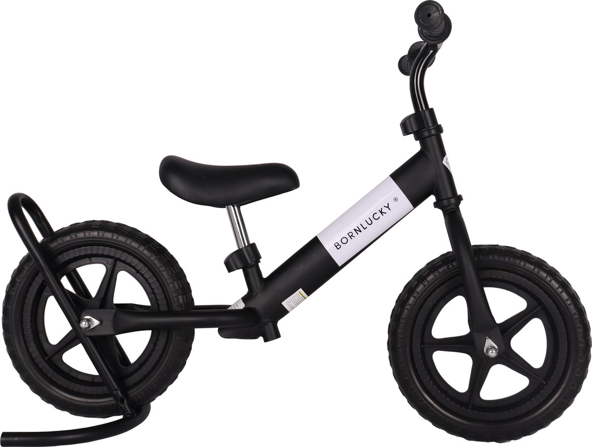 Born Lucky Loopfiets – Balance Bike – Verstelbaar Stuur en Zadel – Vanaf 2 Jaar – Lichtgewicht – Zwart — afbeelding 8