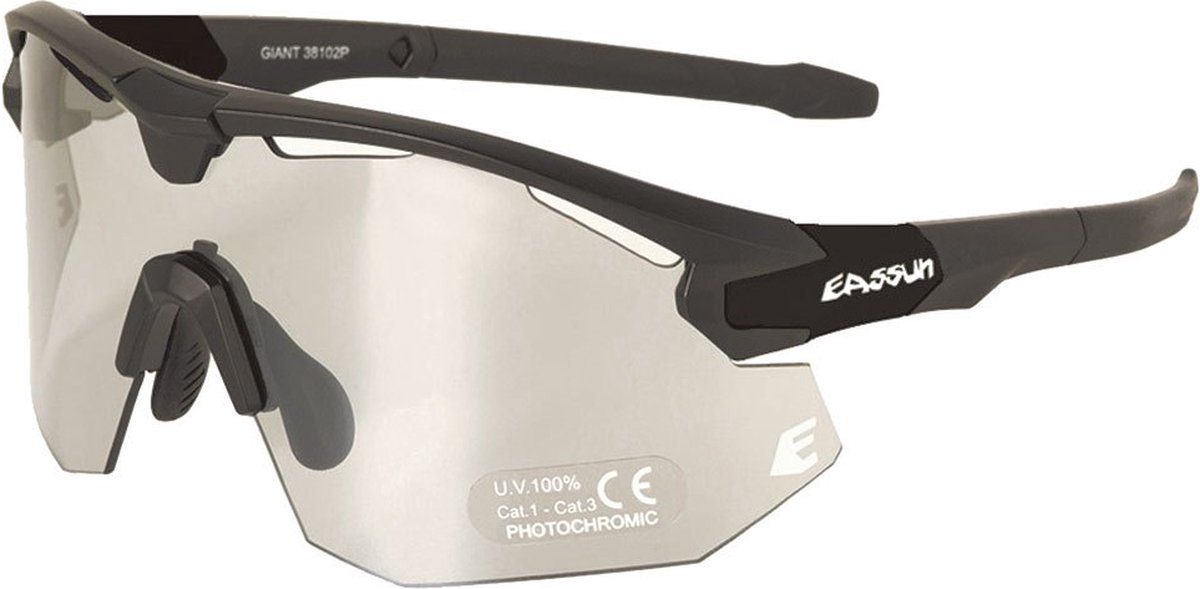 Eassun - Giant CAT 2 - Fietsbril - Unisex - Zwart - Fotochromatische Lens - Aanpasbare neusvleugels - Anti-slip