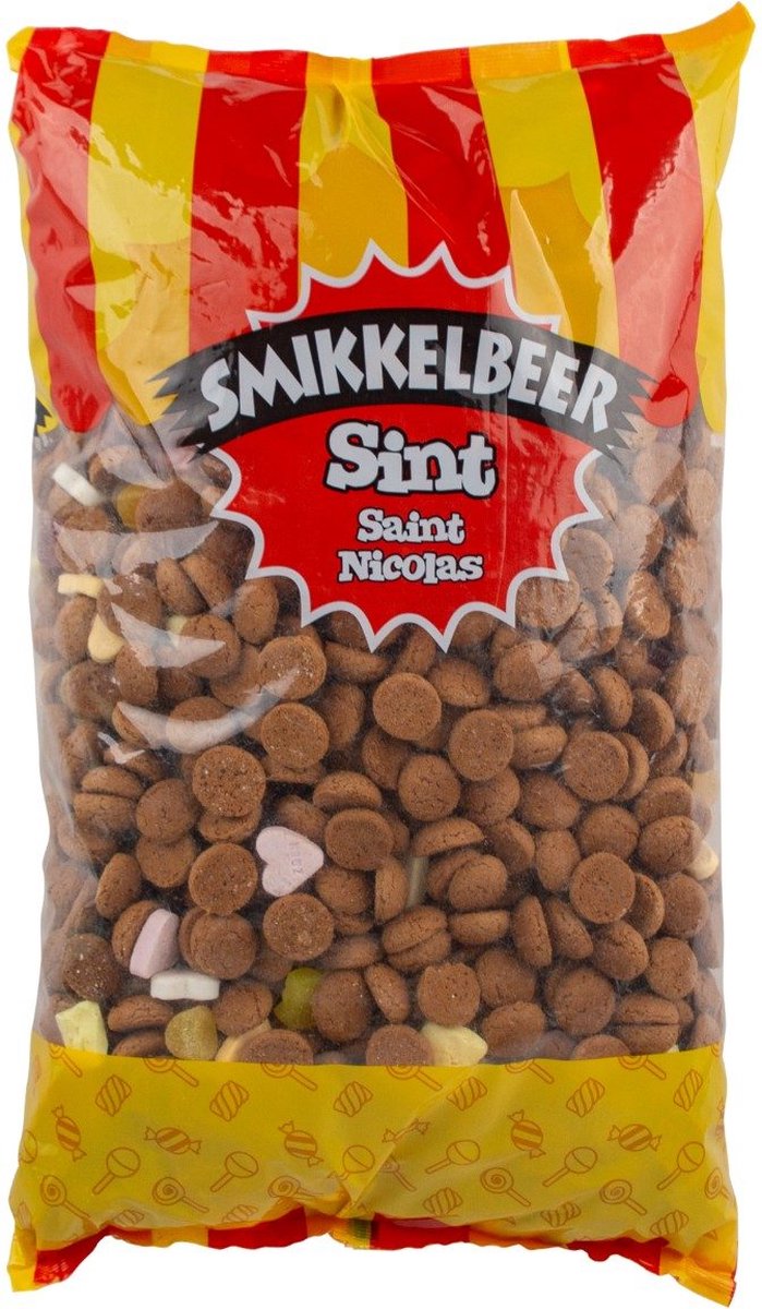 Smikkelbeer - Strooigoed - Snoep- en kruidnotenmix - 3 Kilo - Strooigoedmix - Sinterklaas - Piet - Sintfeest - Cadeau - Kado - Mix - December