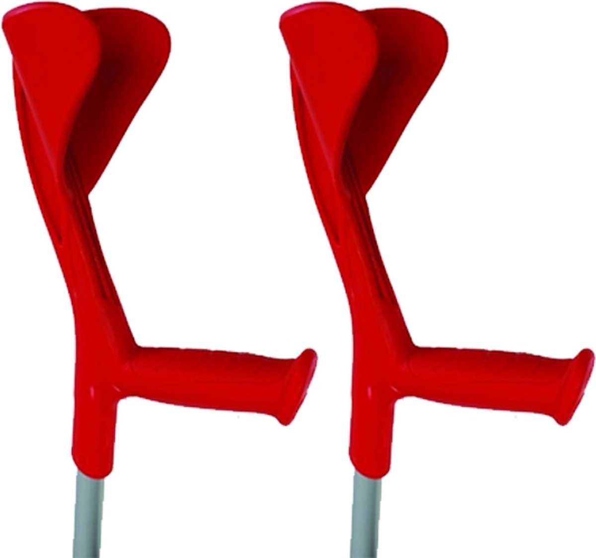 Herdegen Elleboogkrukken - Paar van 2 - Set krukken - Voor revalidtie - Loopkrukken - Ergonomisch - Gesloten manchet - Evolution - Rood
