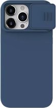 Geschikt voor Nillkin Apple iPhone 15 Pro Max Geschikt voor Mag Hoesje Camera Slider Navy