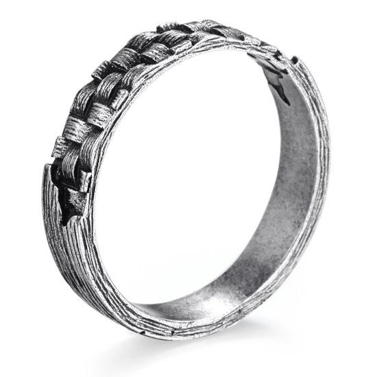 Magnetox Kingka - Geweven - Ring - Antiek Zilver - 925 Sterlingzilver - Dames