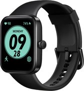 Smartwatch Dames Heren en Kinderen S207 - Met Activity Tracker - Hartslagmeter - Geschikt voor iOS en Android - 44mm - Zwart
