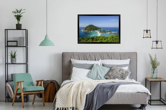 Affiche avec cadre Ko Tao - Îles au large de Ko Tao Thaïlande - cadre photo noir - 90x60 cm - Affiche avec cadre