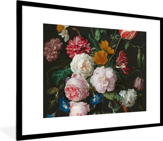 Poster in lijst - Schilderij - Bloemen - Jan Davidsz. de Heem - Fotolijst - Poster - Wanddecoratie - 80x60 cm - Kamerdecoratie - Woonkamer