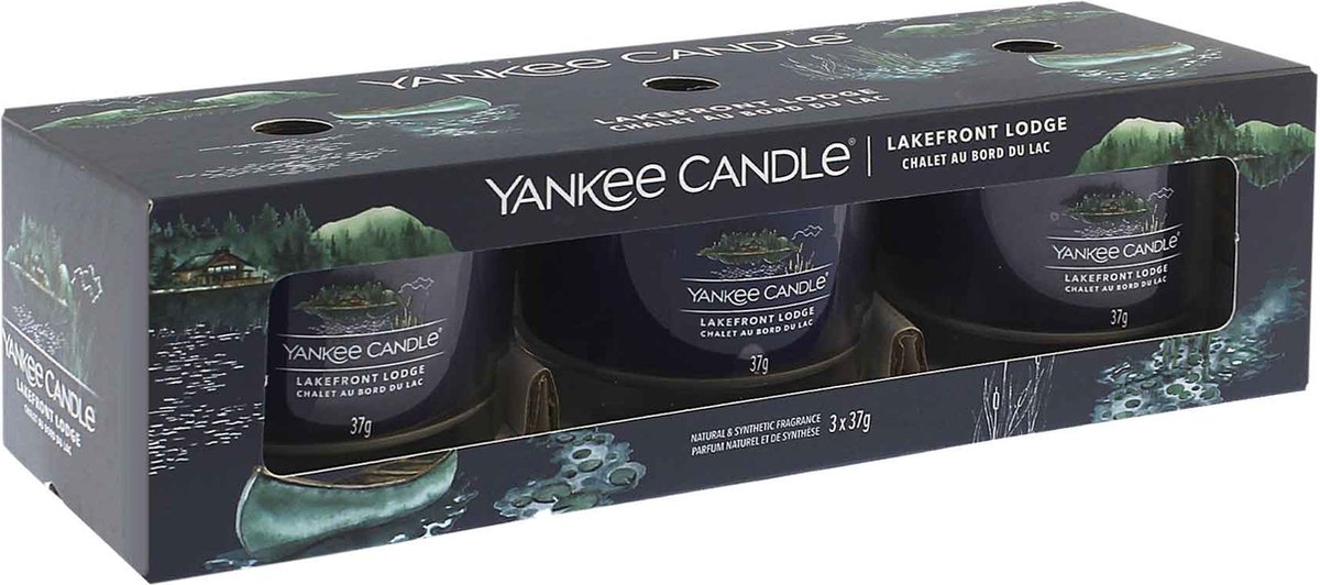 Yankee Candle Lakefront Lodge Signature Filled Votive Candle Set - 3x37g