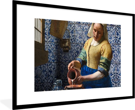Fotolijst incl. Poster - Melkmeisje - Delfts Blauw - Vermeer