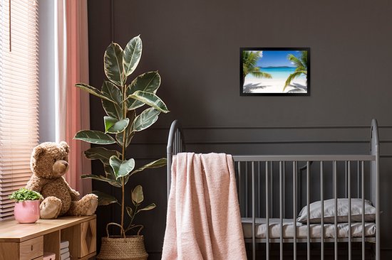 Cadre photo avec affiche - Palmiers tropicaux sur la plage - 30x20 cm - Cadre pour affiche