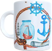 Tasse à café imprimée - mer - voilier - voilier - bateau - ancre