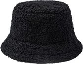 Stijlvolle Winter Bucket Hoed voor Vrouwen - Warme Teddy Fleece Hoed - Voor Outdoor en Dagelijks Gebruik - Zwart