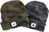 LED Beanie Muts - Camouflage - One Size - Groen Camouflage