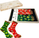 Sock My Feet geschenkdoos sokken dames 39 42 - cadeau voor vrouw - duurzaam - naadloos - Lucky Clover Lucky Cat