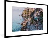 Cadre photo avec affiche - Vue à travers - Italie - Mer - 80x60 cm - Cadre  pour affiche