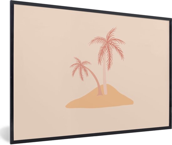 Photo encadrée - Illustration d'un cadre photo abstrait île tropicale noir sans passe partout 30x20 cm - Affiche encadrée (Décoration murale salon / chambre)