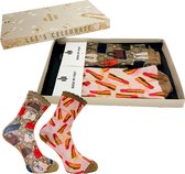 Sock My Feet geschenkdoos sokken dames 39 42 - cadeau voor vrouw - duurzaam - naadloos - Handbag Lipstick
