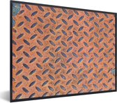 Fotolijst incl. Poster - Diamantplaat - Retro - Roest - 40x30 cm - Posterlijst