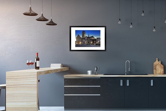 Affiche avec cadre Marktplaats - Lampe - Malines - 60x40 cm