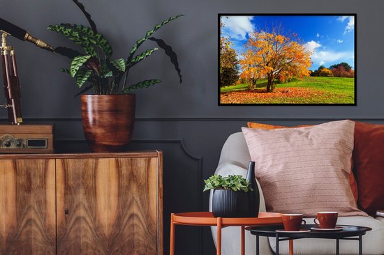 Cadre photo avec affiche - Arbre - Feuilles - Automne - Saisons - 60x40 cm - Cadre pour affiche