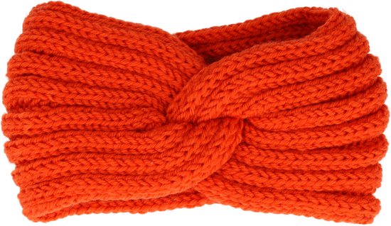 Haarband Winter Twist Knitted Oranje Warme Gebreide Hoofdband