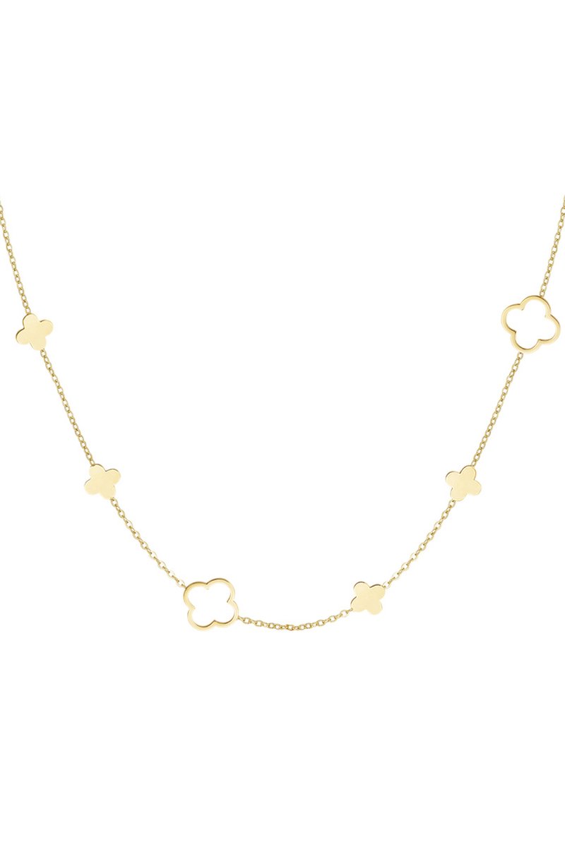 Bijoutheek Collier Klavers open dicht Goud