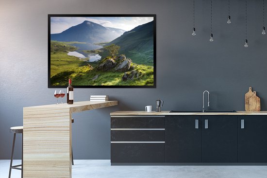Photo encadrée - Image colorée d'un cadre photo paysage de montagne 120x80 cm - Affiche encadrée (Décoration murale salon / chambre)