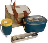 YALIDA - Broodtrommel/Lunchbox - 2lagen incl. beker, bestek & koeltas