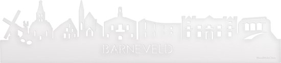 Skyline Barneveld Wit Glanzend - 120 cm - Woondecoratie - Wanddecoratie - Meer steden beschikbaar - Woonkamer idee - City Art - Steden kunst - Cadeau voor hem - Cadeau voor haar - Jubileum - Trouwerij - WoodWideCities