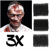 GetGlitterBaby® - Schmink Sponsje Zwart / Make up Sponsjes Halloween / Special effect sfx Make-Up Spons voor Schminken / Nep bloed - 3 Stuks