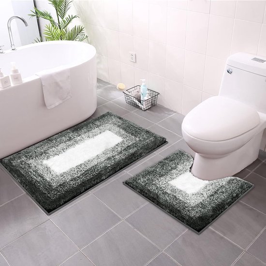 Ensemble de tapis de bain 2 pièces, tapis de bain lavable antidérapant  80x50cm et... | bol