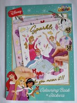 Princes kleurboek met stickers voor kinderen - creatief met de drie prinsessen, goedkoop kindercadeau, meisje