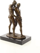 bronzen beeld van twee naakte mannen op marmeren voet, AN EROTIC BRONZE SCULPTURE OF TWO MALE NUDES