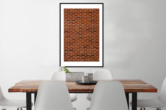 Fotolijst incl. Poster - Baksteen - Muur - Patroon - 60x90 cm - Posterlijst