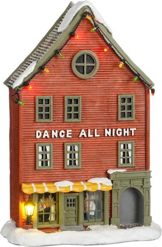 Luville Kerstdorp Bryggen disco - 17x8.5x24 cm - Polyresin - Multi