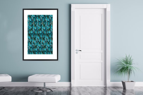 Cadre photo avec poster - Fleurs - Blauw - Roses - 80x120 cm - Cadre poster