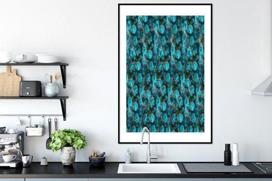Cadre photo avec poster - Fleurs - Blauw - Roses - 80x120 cm - Cadre poster