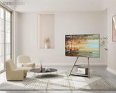 Meuble TV mobile Design sur roulettes avec 2 étagères pour meuble TV au sol de 32 43 55 65 pouces angle d'écran d'art ±15 ° hauteur réglable 946-1076,5 mm Max. charge 40 kg pour la maison, le salon,