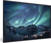 Aurores boréales bleu foncé et bleu clair 60x40 cm