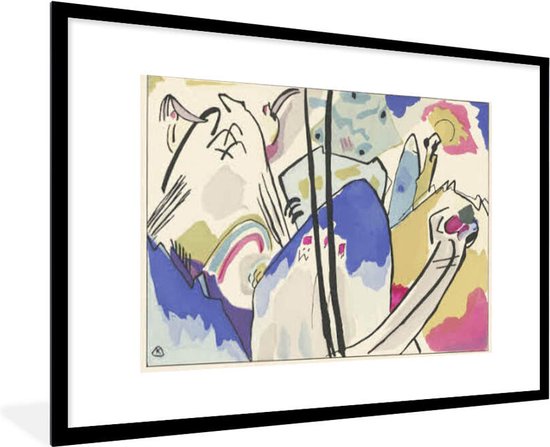 Fotolijst incl. Poster - Compositie 4 - schilderij van Wassily Kandinsky - Posterlijst