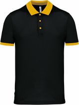 ProAct Poloshirt Sport Pro premium quality - zwart/geel - mesh polyester stof - voor heren XXL