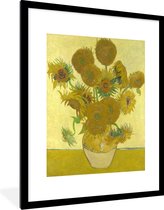 Fotolijst incl. Poster - Zonnebloemen - Vincent van Gogh - 60x80 cm - Posterlijst