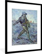 Fotolijst incl. Poster - De zaaier (naar Millet) - Vincent van Gogh - 60x80 cm - Posterlijst